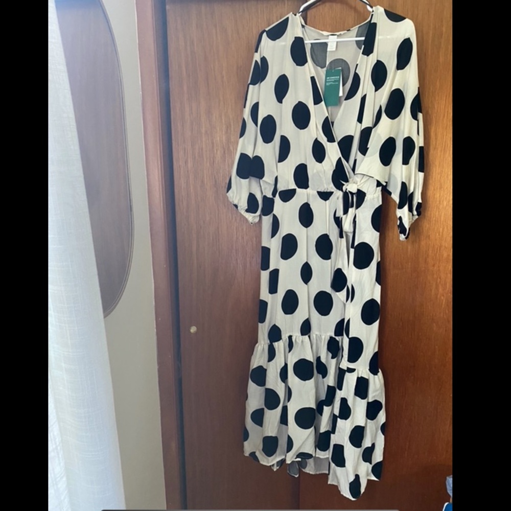 H&M polka dot wrap dress